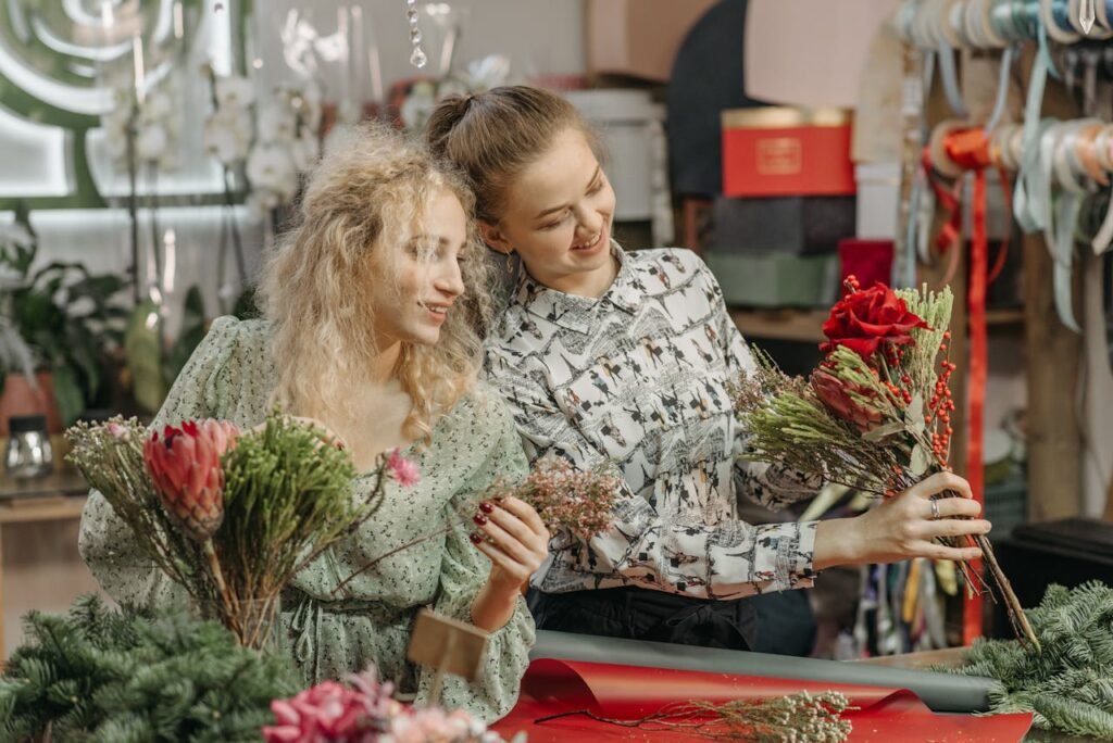 Women Arranging Flowers